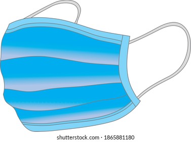 Illustration of a 3-ply face mask