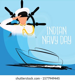 Illustration Of 4 December Indian Navy Day Background.