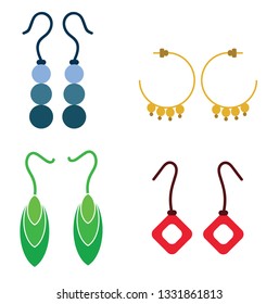 Illustration of 4 different earrings