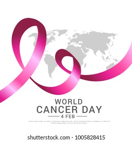 Illustration Of 4 February World Cancer Day.