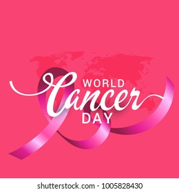 Illustration Of 4 February World Cancer Day.