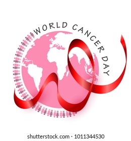 Illustration Of 4 February World Cancer Day.