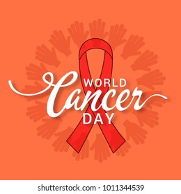 Illustration Of 4 February World Cancer Day.