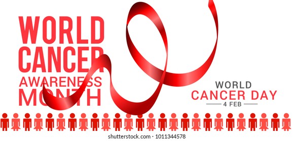 Illustration Of 4 February World Cancer Day.