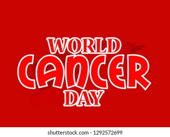 Illustration Of 4 February World Cancer Day Poster Or Banner Background. Illustration Of 4 February World Cancer Day Poster Or Banner Background.