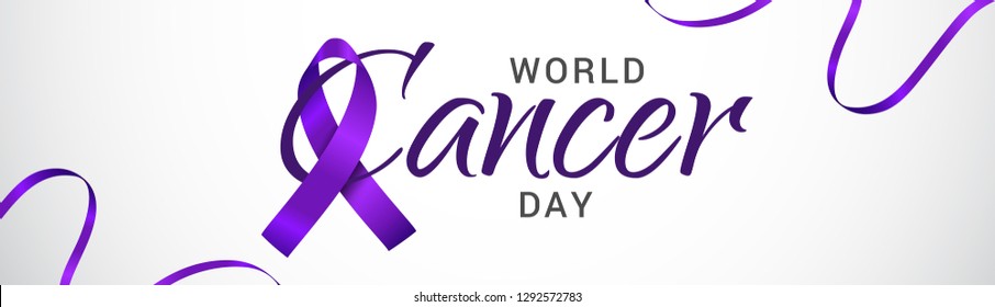 Illustration Of 4 February World Cancer Day Poster Or Banner Background.