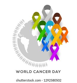 Illustration Of 4 February World Cancer Day Poster Or Banner Background.