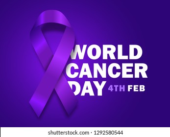 Illustration Of 4 February World Cancer Day Poster Or Banner Background.