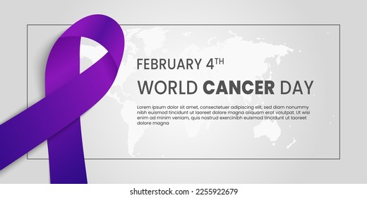 Illustration Of 4 February World Cancer Day Poster Or Banner Background. EPS 10.