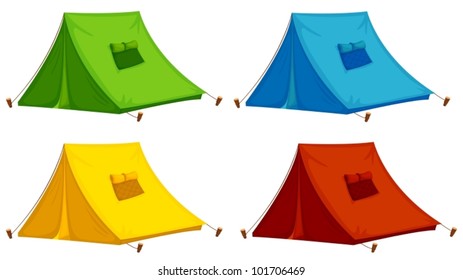 illustration of 4 isolated tents