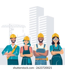 Illustration von 4 Arbeitnehmervertretern