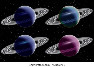 An Illustration of 4 Planets