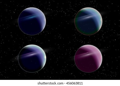 An Illustration of 4 Planets