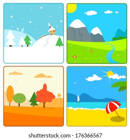 Four Seasons Cartoon Images Stock Photos Vectors Shutterstock