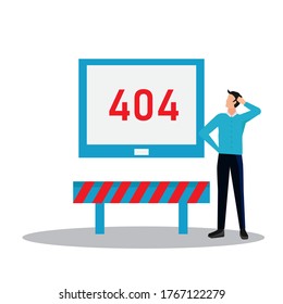 Illustration 404 error page not found isolated on a white background