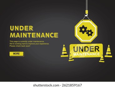 Illustration of 404 error, under construction, and under maintenance concepts. Useful for websites, apps, and digital platforms facing downtime or updates.