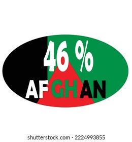 illustration 46% Afghanistan sign label vector art with colorful stylish looking font