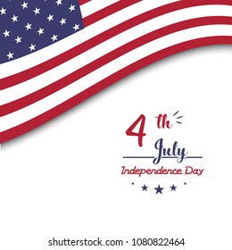 Illustration of 4th july background with american flag design.