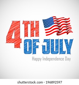 illustration of 4th of July Background with American flag