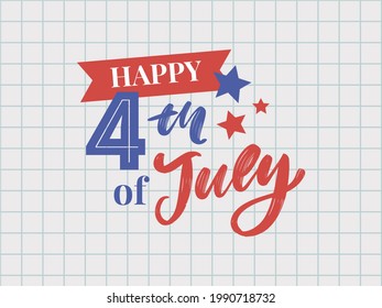 illustration of 4th of July Background with American flag