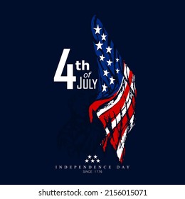 Illustration of 4th of July independence day