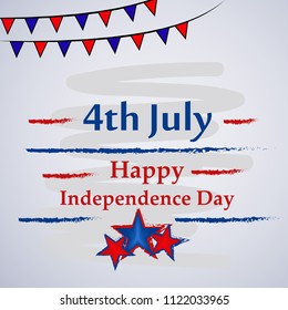 illustration of 4th of July US independence day background