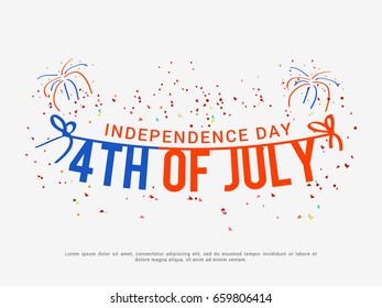 Illustration Of 4th Of July USA Independence Day Text Space Background.