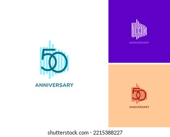 ILLUSTRATION 50. JANNIVERSARY DESIGN EINFACHER LOGO-SYMBOSYMVEKTOR