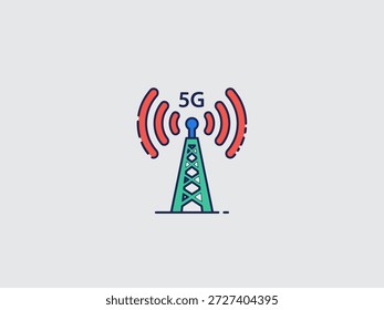 Abbildung eines 5G-Funkturm-Sendesignals