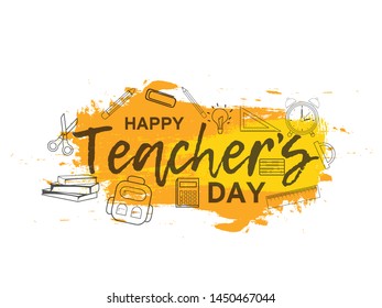 Illustration Of 5th September Happy Teacher's Day Background.