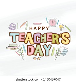 Illustration Of 5th September Happy Teacher's Day Background.