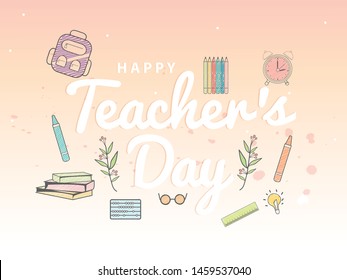 
Illustration Of 5th September Happy Teacher's Day Background.