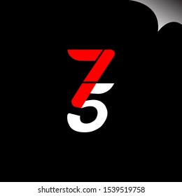 Illustration of 75 Year Anniversary Vector Template Design with black background - Vector
