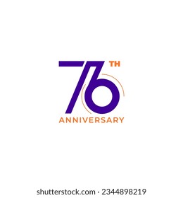 ILLUSTRATION 76th ANNIVERSARY DESIGN SIMPLE TEMPLATE LOGO ICON VECTOR