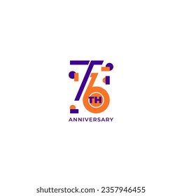 ILLUSTRATION 76th ANNIVERSARY DESIGN SIMPLE TEMPLATE LOGO ICON VECTOR