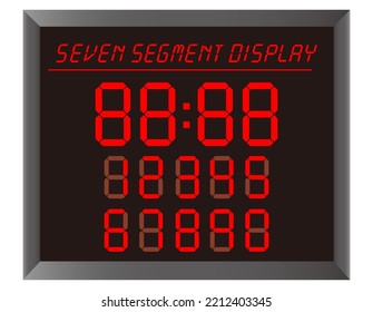 Illustration Of 7-segment Digital Numbers.　Vector Illustration Of Digital Display Numbers.