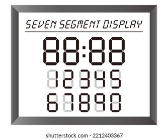 Illustration Of 7-segment Digital Numbers.　Vector Illustration Of Digital Display Numbers.