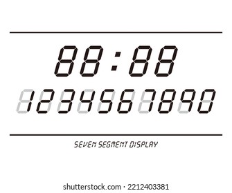 Illustration Of 7-segment Digital Numbers.　Vector Illustration Of Digital Display Numbers.