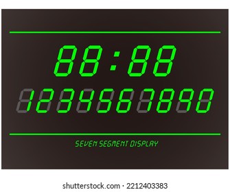 Illustration Of 7-segment Digital Numbers.　Vector Illustration Of Digital Display Numbers.