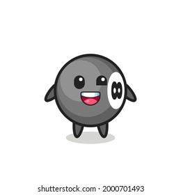 illustration of an 8 ball billiard character with awkward poses , cute style design for t shirt, sticker, logo element