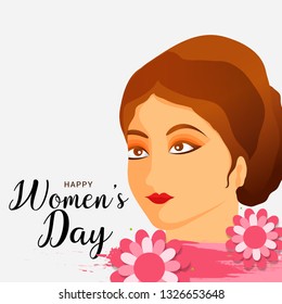 Illustration Of 8 March International Women's Day Background.