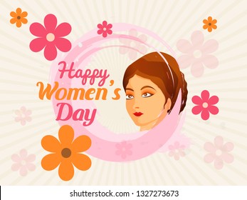 Illustration Of 8 March International Women's Day Background.