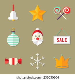 Illustration of 9 Christmas Icons Set 1