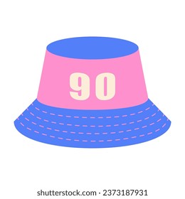 illustration of a 90s headdress, Panama hat