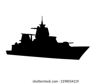 Illustration Battleship Silhouette Stock Vector (Royalty Free ...