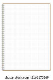 Illustration of A4 vertical format notebook. “graph paper”