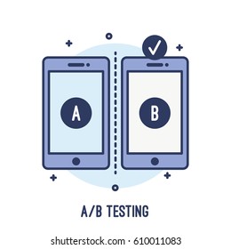 Illustration Of A/B Testing On Two Different Smartphone