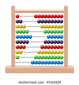 Illustration of an abacus with rainbow colored beads