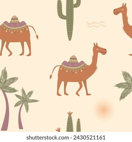 an illustration about camel in the desert