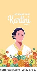 An illustration about celebration happy kartini day for poster, banner, and many more